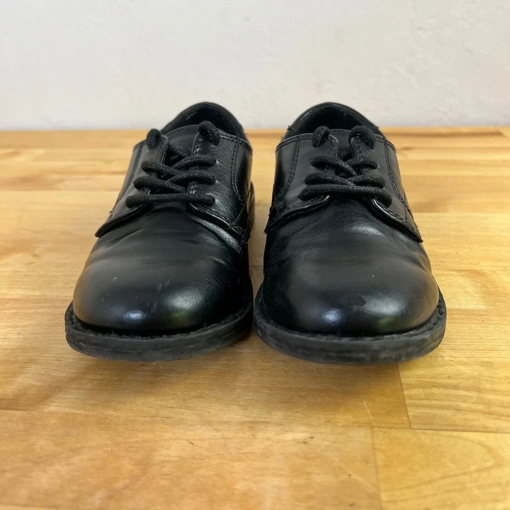 The Children's Place Dress Shoes Oxford Boys Size 13 Black Faux Leather Lace Up